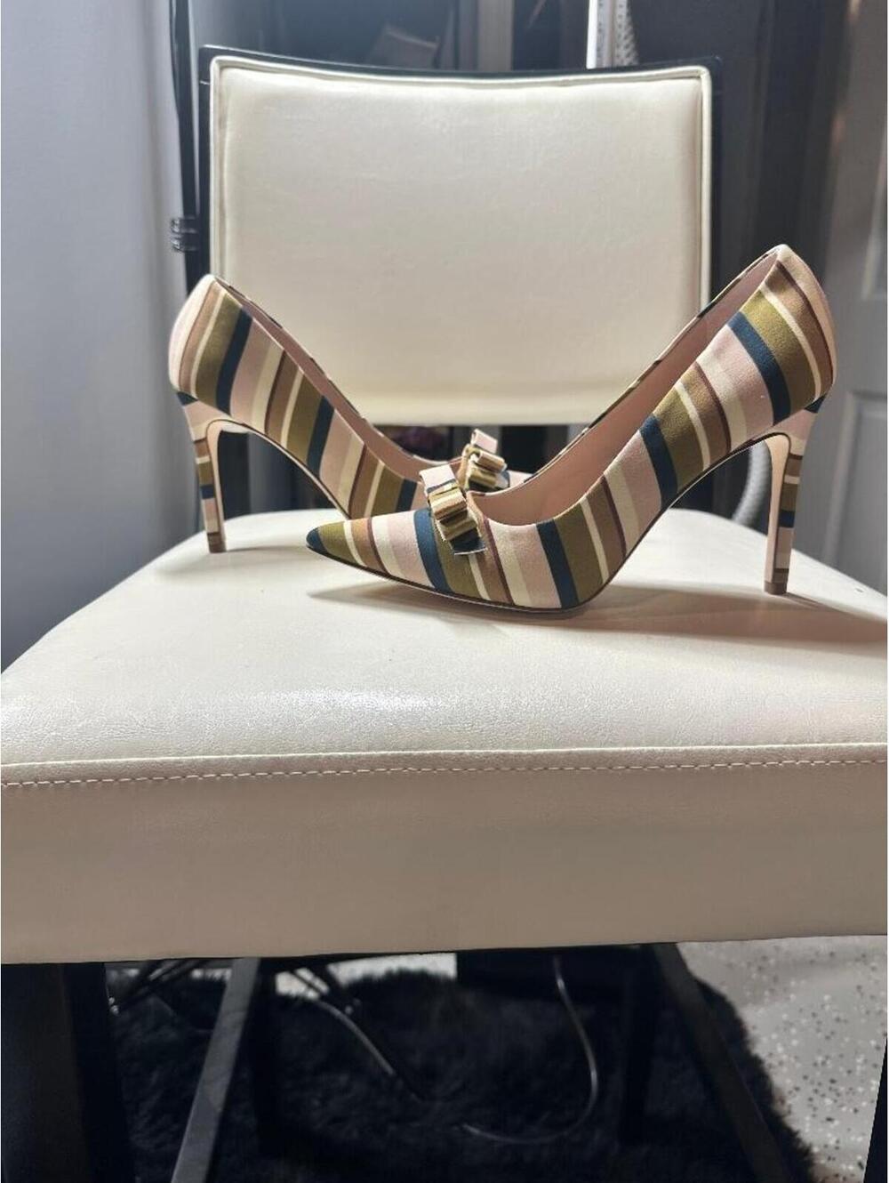 Antonio Melani x The Style Bungalow Worth Striped Bow Pumps Size 9 NWOB - Picture 4 of 5